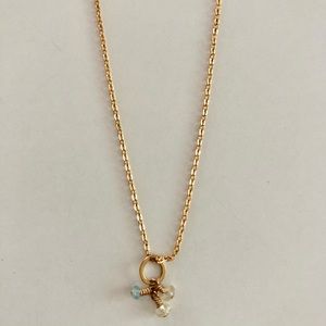Delicate Gold Chain And Charm Necklace